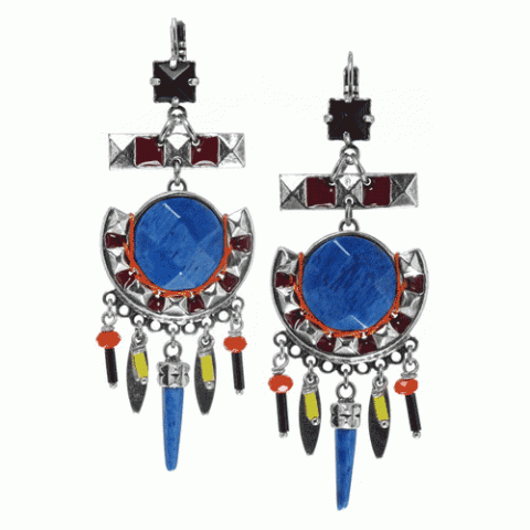 Серьги из ляписа лазури и кристаллов Сваровски SONGHAI 12--61792