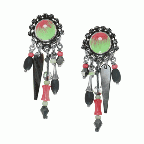 Серьги из жемчуга, лабрадорита, коралла и кварца CALISTA 12--61855