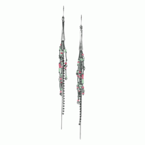 Серьги из жемчуга, лабрадорита, коралла и кварца CALISTA 12--61856