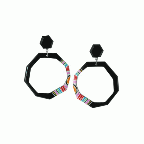 Серьги из смолы, замши и кристаллов Сваровски KEIKO 12--61880