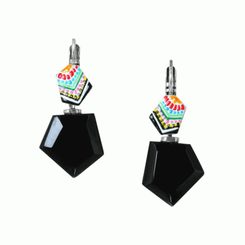 Серьги из смолы, замши и кристаллов Сваровски KEIKO 12--61895