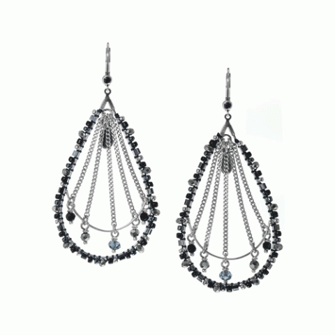 Серьги из жемчуга, кварца и кристаллов Сваровски DIVINE 12--61906