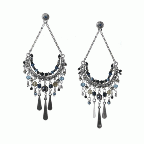 Серьги из жемчуга, кварца и кристаллов Сваровски DIVINE 12--61909