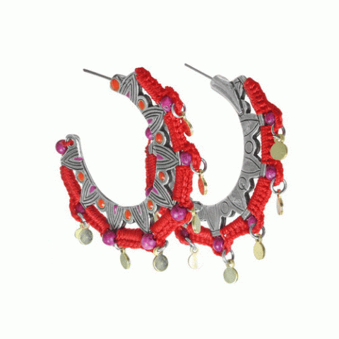 Серьги из коралла, нефрита и Тагуа CORENTINE 12--62021