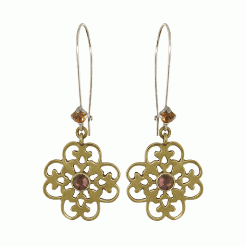 Серьги из агата, нефрита, бирюзы и пирита ARIZONA 12--M1848
