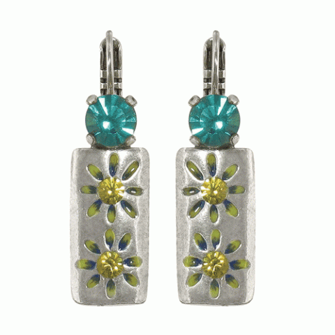 Серьги из кальцита, лунного камня, нефрита и кости буйвола AZUR 12--M1861