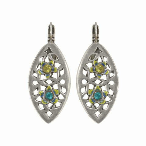 Серьги из кальцита, лунного камня, нефрита и кости буйвола AZUR 12--M1862