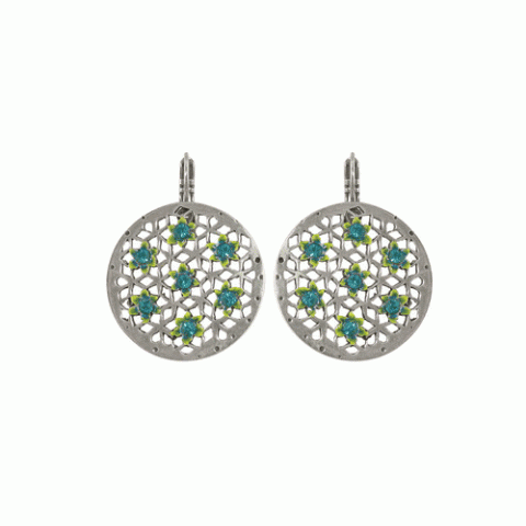 Серьги из кальцита, лунного камня, нефрита и кости буйвола AZUR 12--M1863