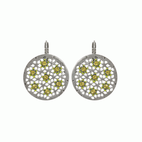 Серьги из кальцита, лунного камня, нефрита и кости буйвола AZUR 12--M1864