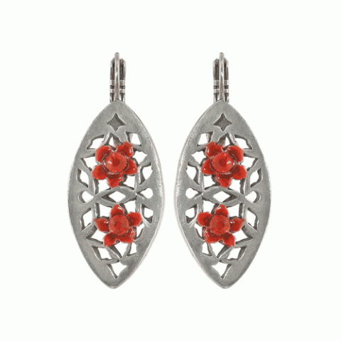 Серьги из коралла, рога буйвола и нефрита MALAGA 12--M1922