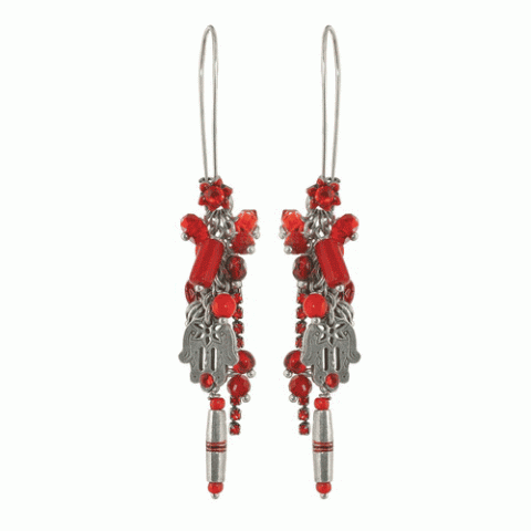 Серьги из коралла, рога буйвола и нефрита MALAGA 12--M1930