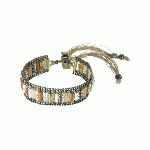 Браслет из говлита, рога Зебу, кварца и кристаллов Сваровски FAUSTINE 13--61082