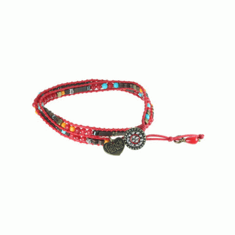 Браслет из граната, коралла, гематита и ракушки ECUADOR 13--61155