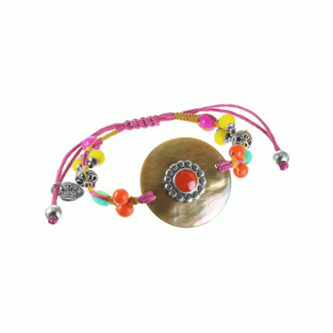 Браслет из коралла, нефрита, говлита и тигровой ракушки CHIARA 13--61162