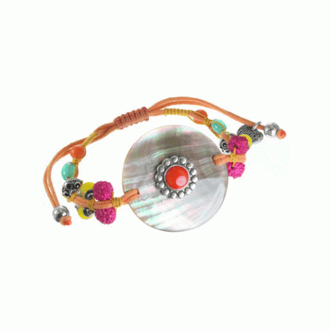 Браслет из коралла, нефрита, говлита и тигровой ракушки CHIARA 13--61163