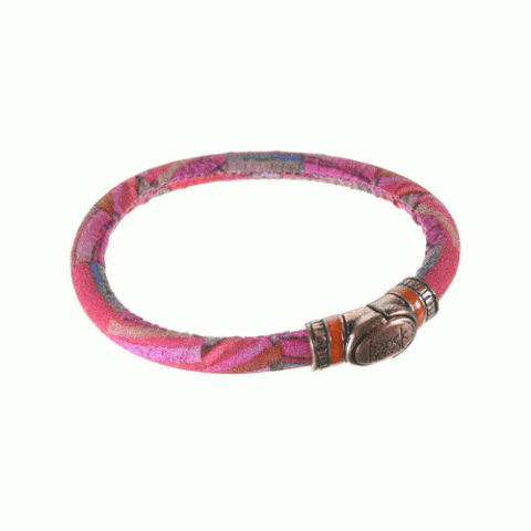 Браслет из коралла, тигрового глаза, нефрита и кожи змеи THALIA 13--61174