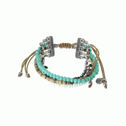 Браслет из амазонита, яшмы, кокоса и Сваровски SEZANE 13--61204