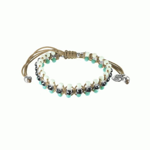 Браслет из амазонита, яшмы, кокоса и Сваровски SEZANE 13--61206