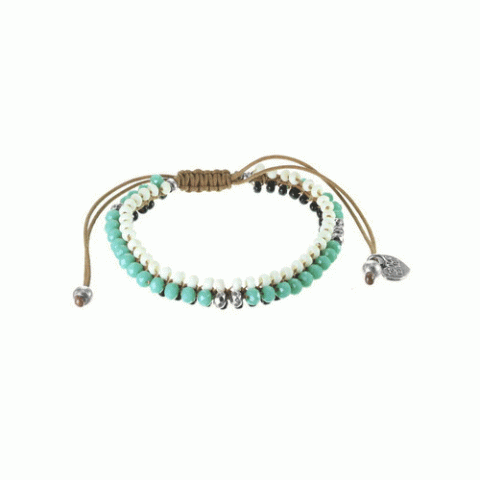 Браслет из амазонита, яшмы, кокоса и Сваровски SEZANE 13--61207