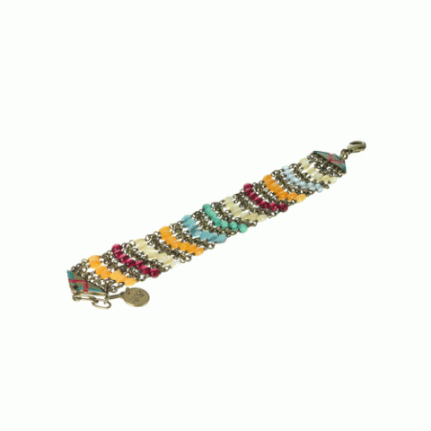 Браслет из коралла, нефрита, перламутра и кристаллов Swarovski JENNY 13--61213