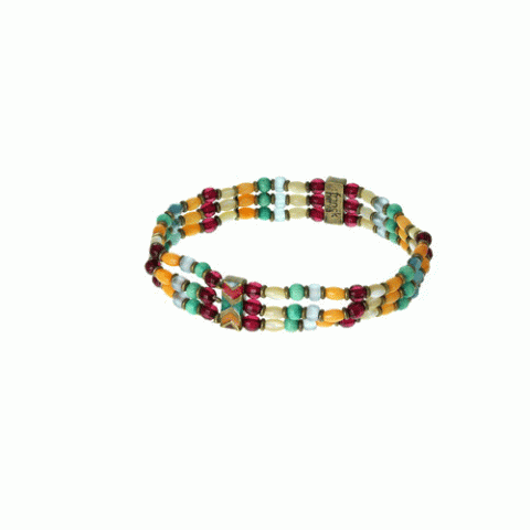 Браслет из коралла, нефрита, перламутра и кристаллов Swarovski JENNY 13--61216