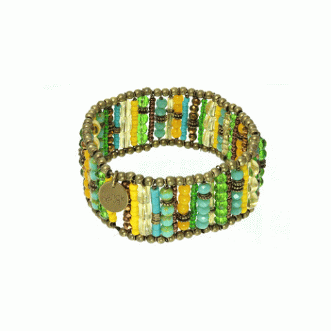 Браслет из бусин, рога, семян Тагуа и кристаллов Swarovski ANOUK 13--61230