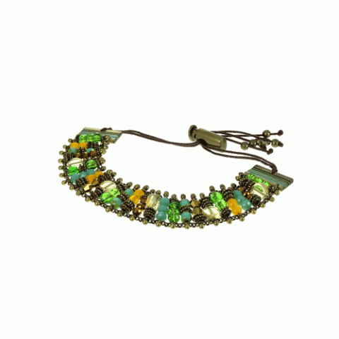 Браслет из бусин, рога, семян Тагуа и кристаллов Swarovski ANOUK 13--61232