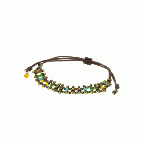 Браслет из бусин, рога, семян Тагуа и кристаллов Swarovski ANOUK 13--61235