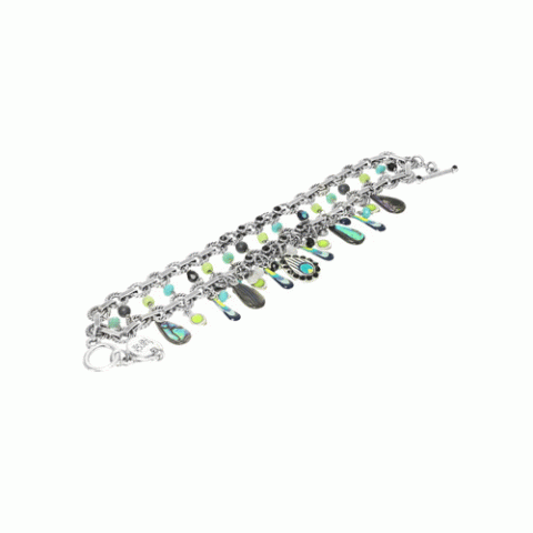 Браслет из амазонита, жемчуга, гематита и кристаллов Swarovski ISALINE 13--62240