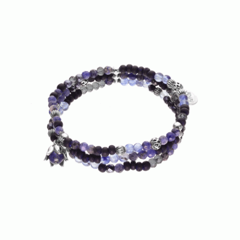 Браслет из агата, гематита, лазурита, содалита и Swarovski LOU 13--62293