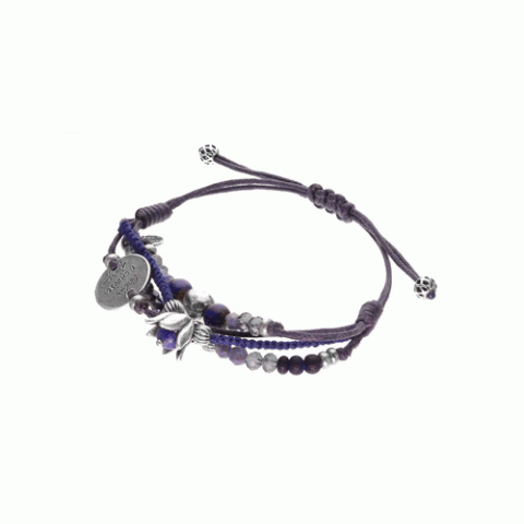 Браслет из агата, гематита, лазурита, содалита и Swarovski LOU 13--62295