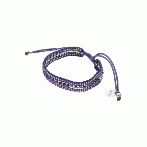 Браслет из агата, гематита, лазурита, содалита и Swarovski LOU 13--62297