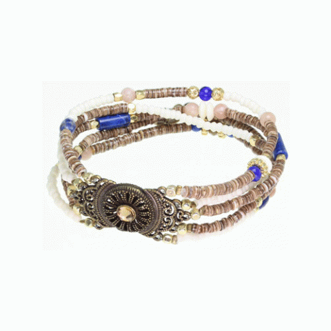 Браслет из жемчуга, лазурита, лунного камня и Swarovski JOANA 13--62313