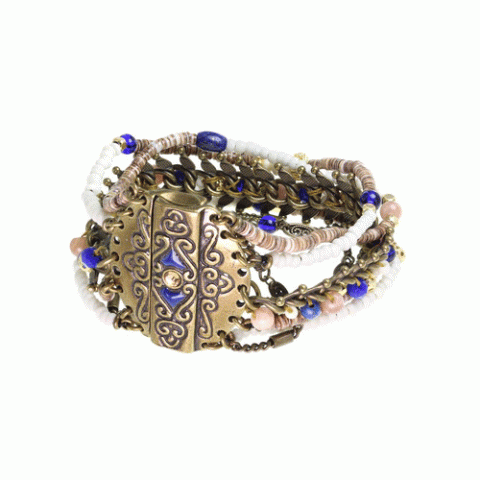 Браслет из жемчуга, лазурита, лунного камня и Swarovski JOANA 13--62315