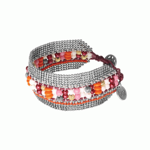 Браслет из жемчуга, хрустальных бусин, трокаса и кожи ANOUSH 13-62526