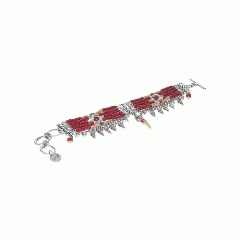 Браслет из амазонита, глины, коралла, жемчуга, яшмы и бирюзы LOUVE 13-62530