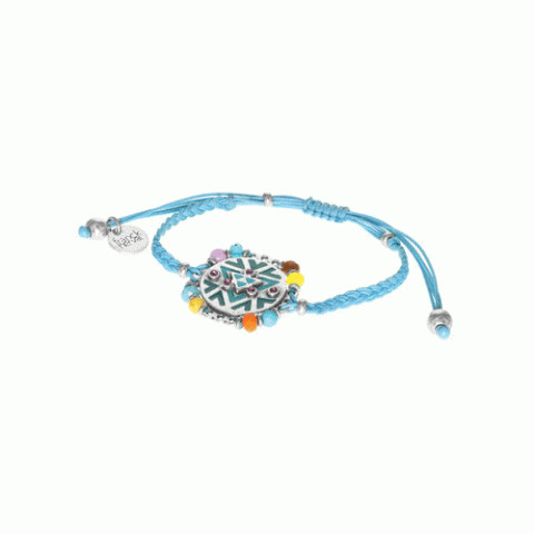 Браслет из тигрового глаза, дерева Сибукао, говлита, перьев и Swarovski KIMYA 13-62554