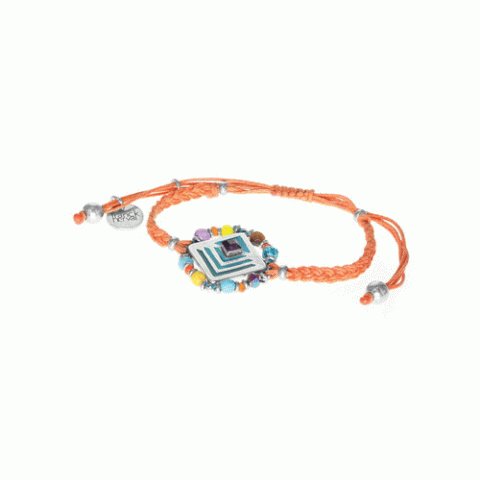 Браслет из тигрового глаза, дерева Сибукао, говлита, перьев и Swarovski KIMYA 13-62555