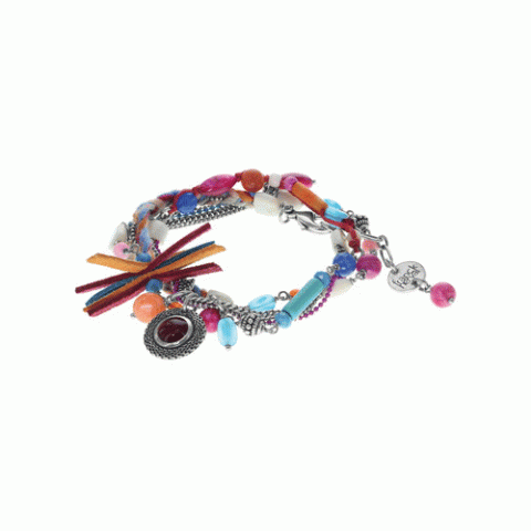 Браслет из агата, сердолика, коралла, нефрита и говлита RITA 13-62568