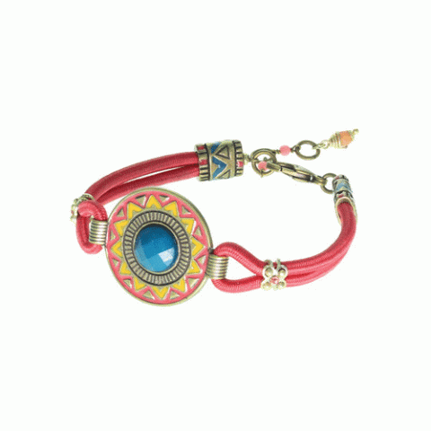 Браслет из янтаря, коралла, яшмы, кианита и Swarovski JASMINE 13-62590