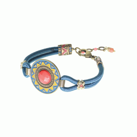 Браслет из янтаря, коралла, яшмы, кианита и Swarovski JASMINE 13-62591