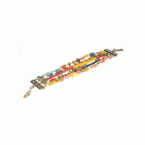 Браслет из янтаря, коралла, яшмы, кианита и Swarovski JASMINE 13-62593