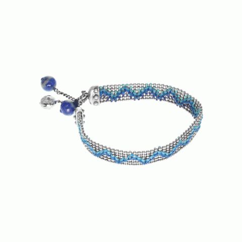 Браслет из агата, хрустальных бусин, ляписа и нефрита IZIA 13-62604
