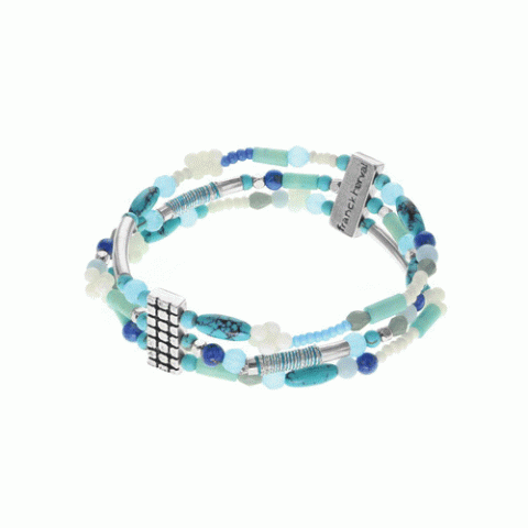 Браслет из ляписа лазури, коралла, ангелита и Семян Бури OCEANE 13-62632