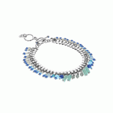 Браслет из ляписа лазури, коралла, ангелита и Семян Бури OCEANE 13-62634