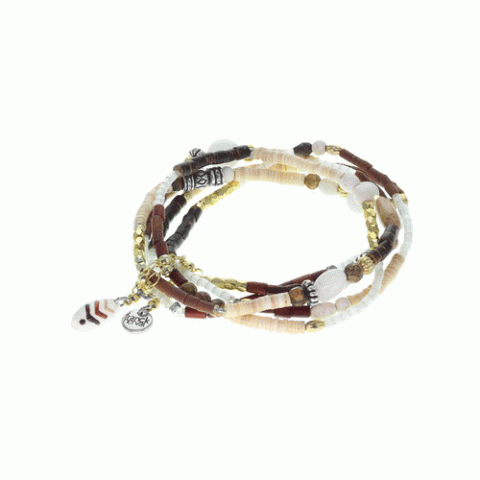 Браслет из коралла, говлита, яшмы, нефрита, змеевика и Swarovski CARLOTA 13-62640