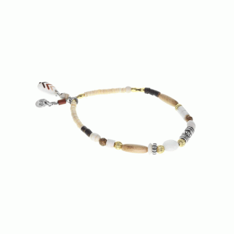 Браслет из коралла, говлита, яшмы, нефрита, змеевика и Swarovski CARLOTA 13-62645