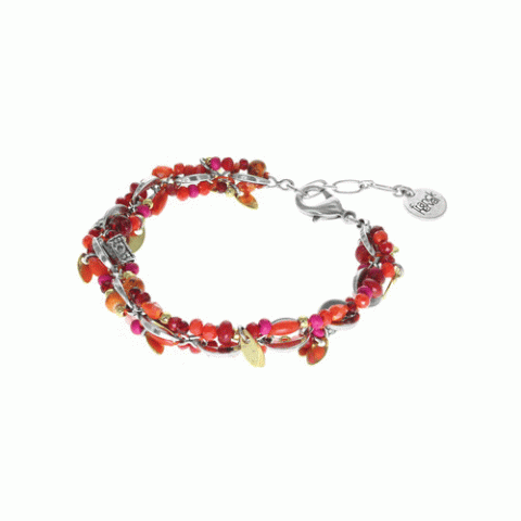 Браслет из агата, коралла, кокоса, дерева Сибукао и Swarovski ZELINE 13-62660