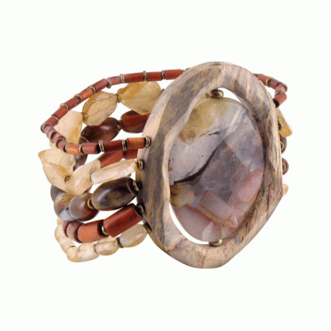 Браслет из агата и цитрина TAMARINE big stretch bracelet 