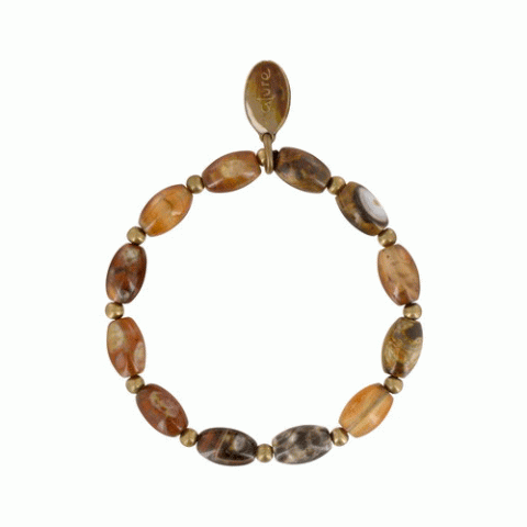 Браслет из агата и цитрина TAMARINE  thin stretch bracelet